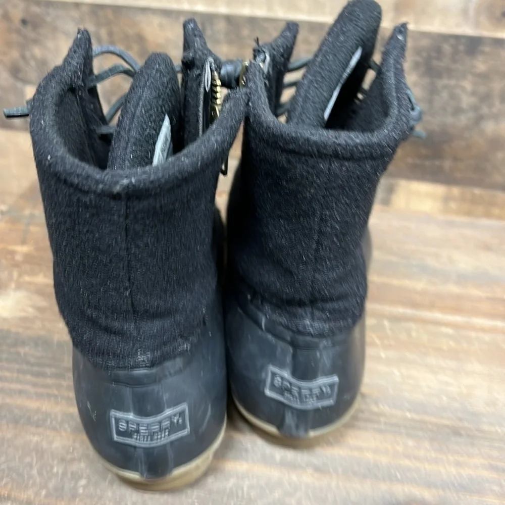 Sperry Black Duck Wool‎ Boots Women's Size 8.5